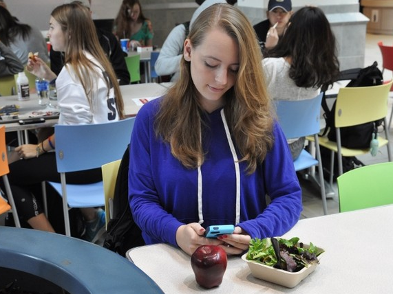 Meagan Button uses Dining@PSU app