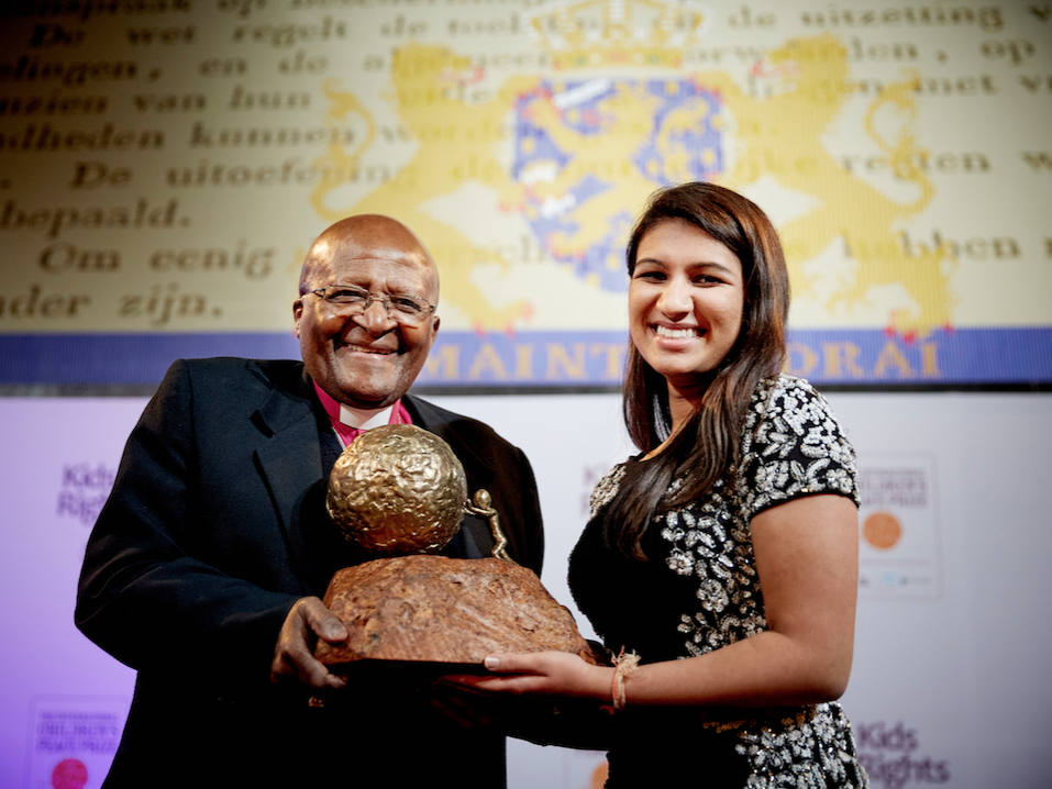 Neha Gupta and Desmond Tutu