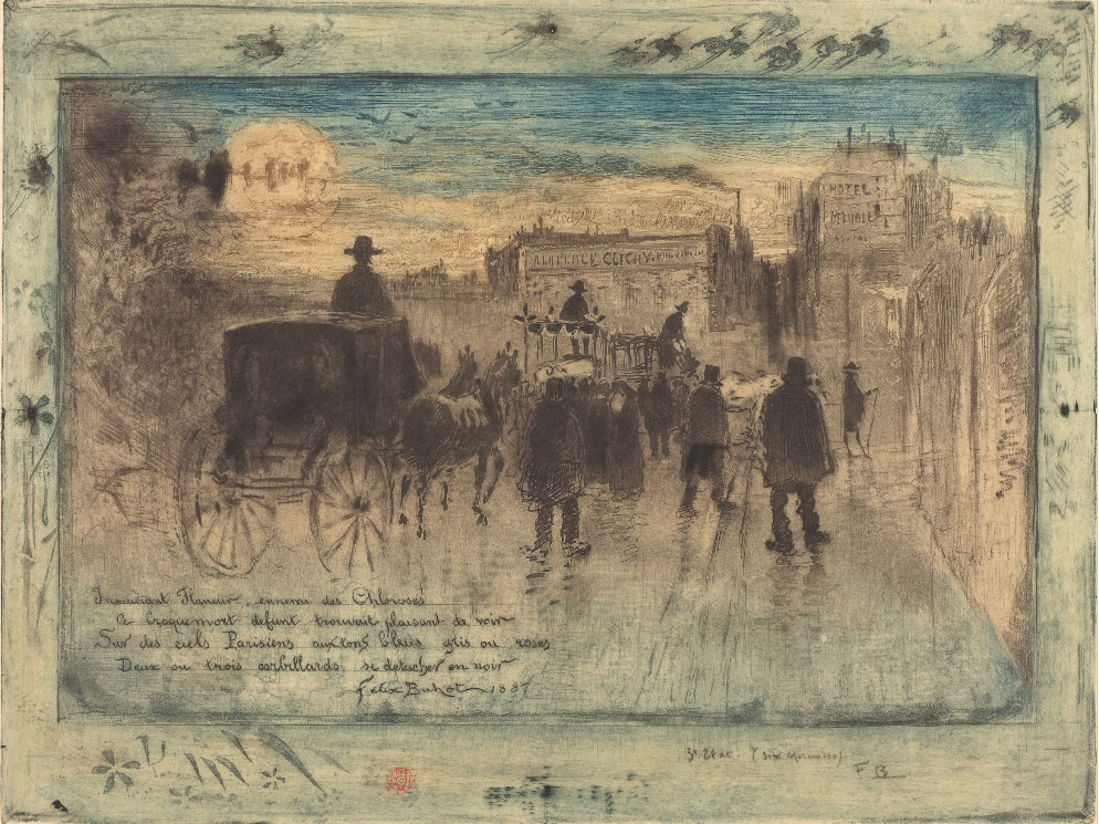 Félix Buhot, "Convoi funèbre au Boulevard de Clichy"