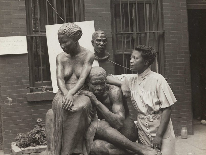 Andrew Herman, Augusta Savage with Her Sculpture “Realization,” 1938
