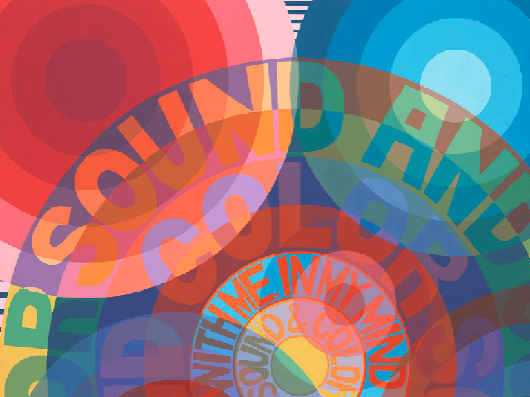 Bright colors and geometric shapes