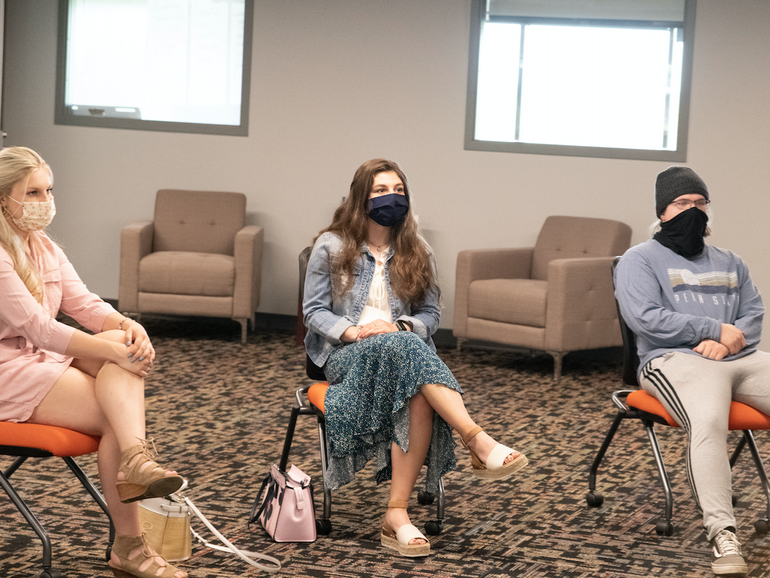 Alaina Shaffer, Jessica Victor and Quentin Hales at the Fayette LaunchBox powered by Penn State summer mentorship kickoff. 