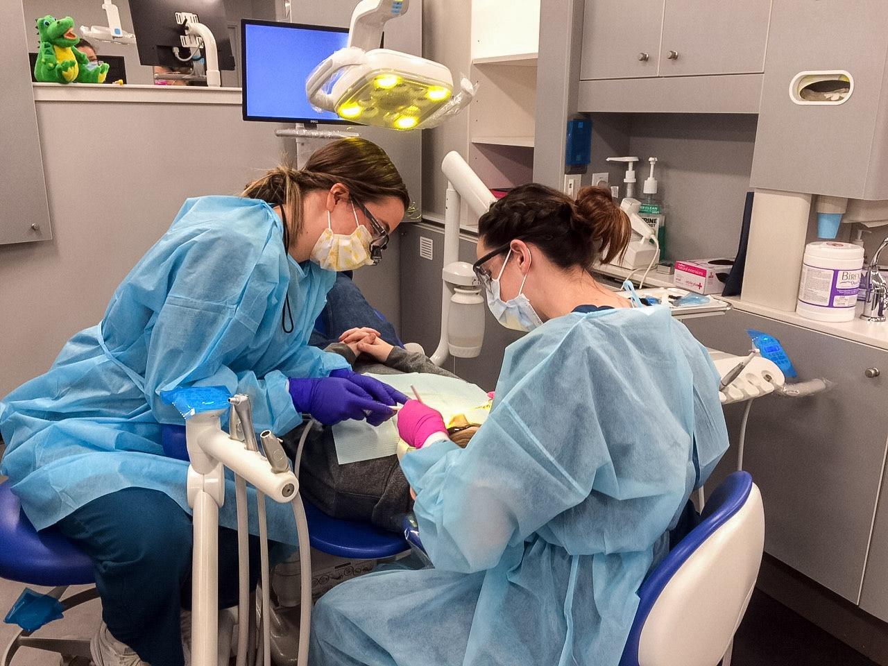 dental hygiene students on Sealant Saturday at Penn College