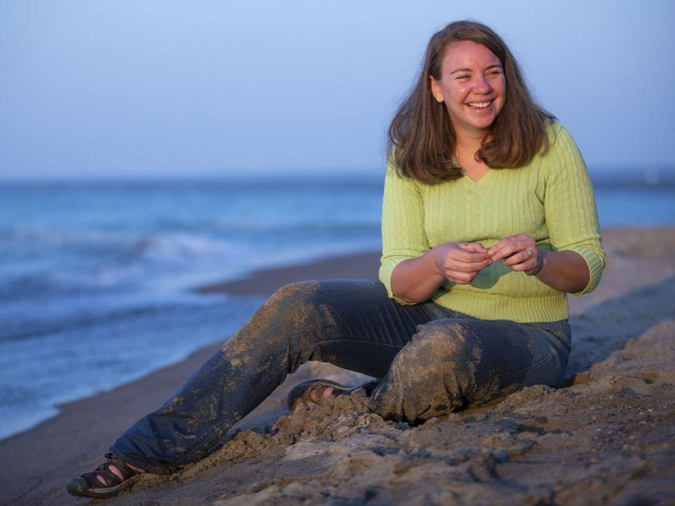 Sherri “Sam” Mason, pictured on the beaches of Lake Erie, recently joined Penn State Behrend as its Sustainability Coordinator. 
