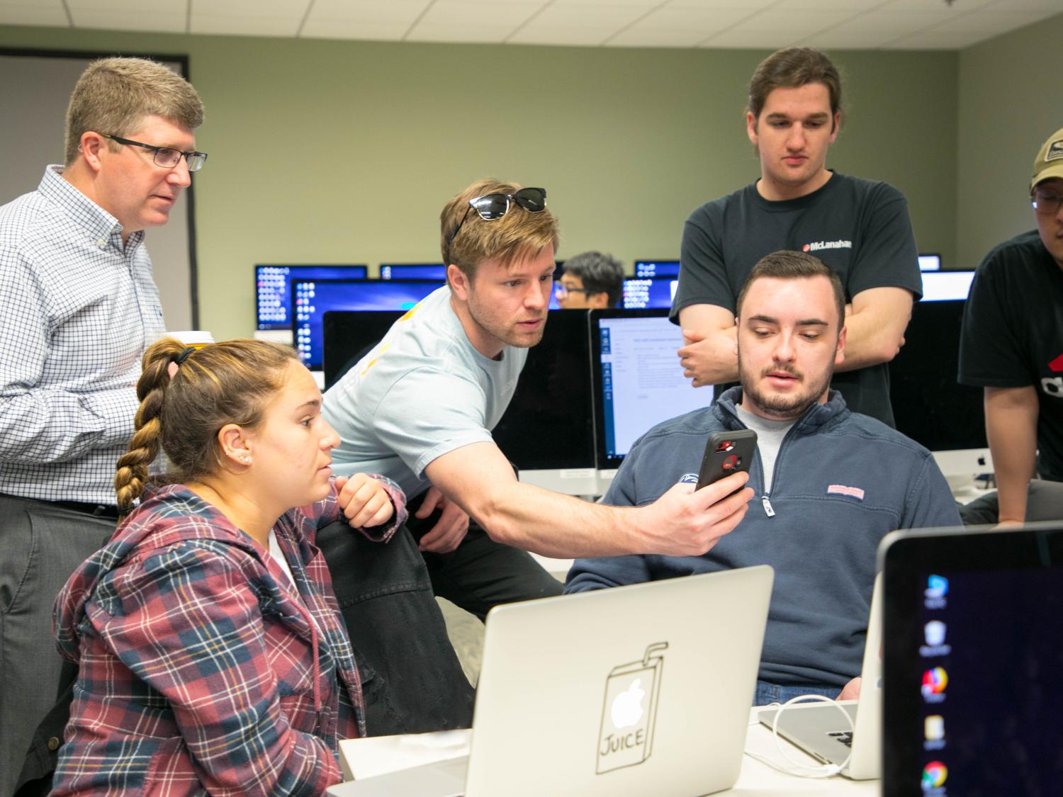 Nick Gilson with IST 412 students