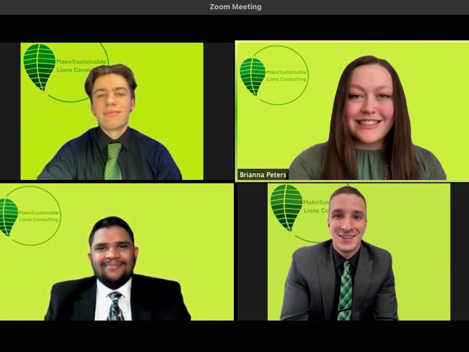 4 students on a Zoom panel