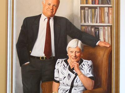 A painting of the Smeal benefactors