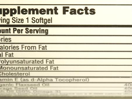 A nutrition information label