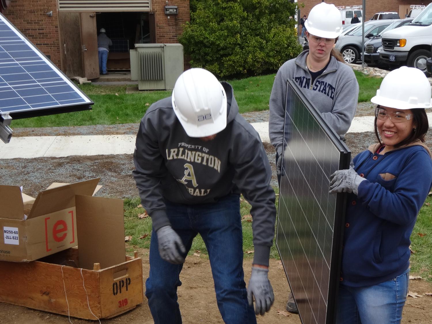 Students install solar panel at OPP
