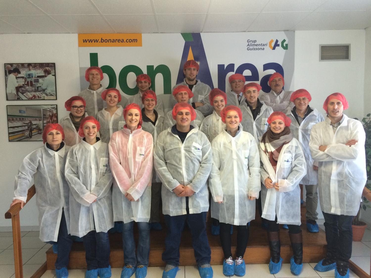 in sterile hats, coats