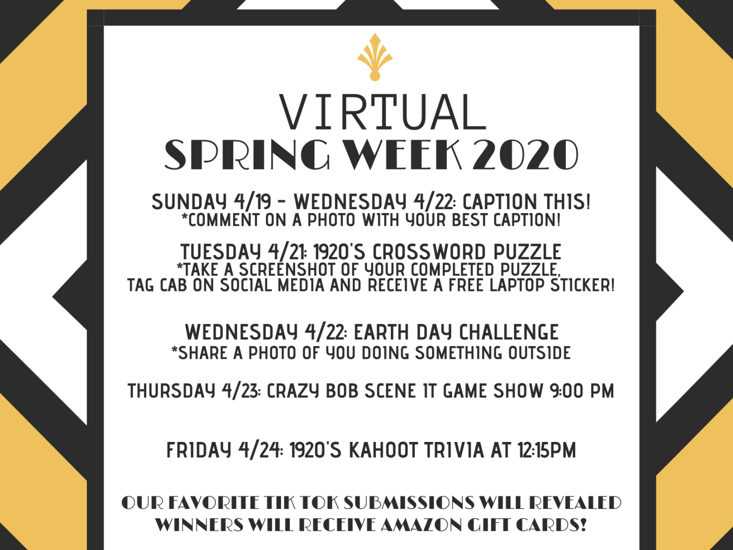 Berks CAB Spring Week events.