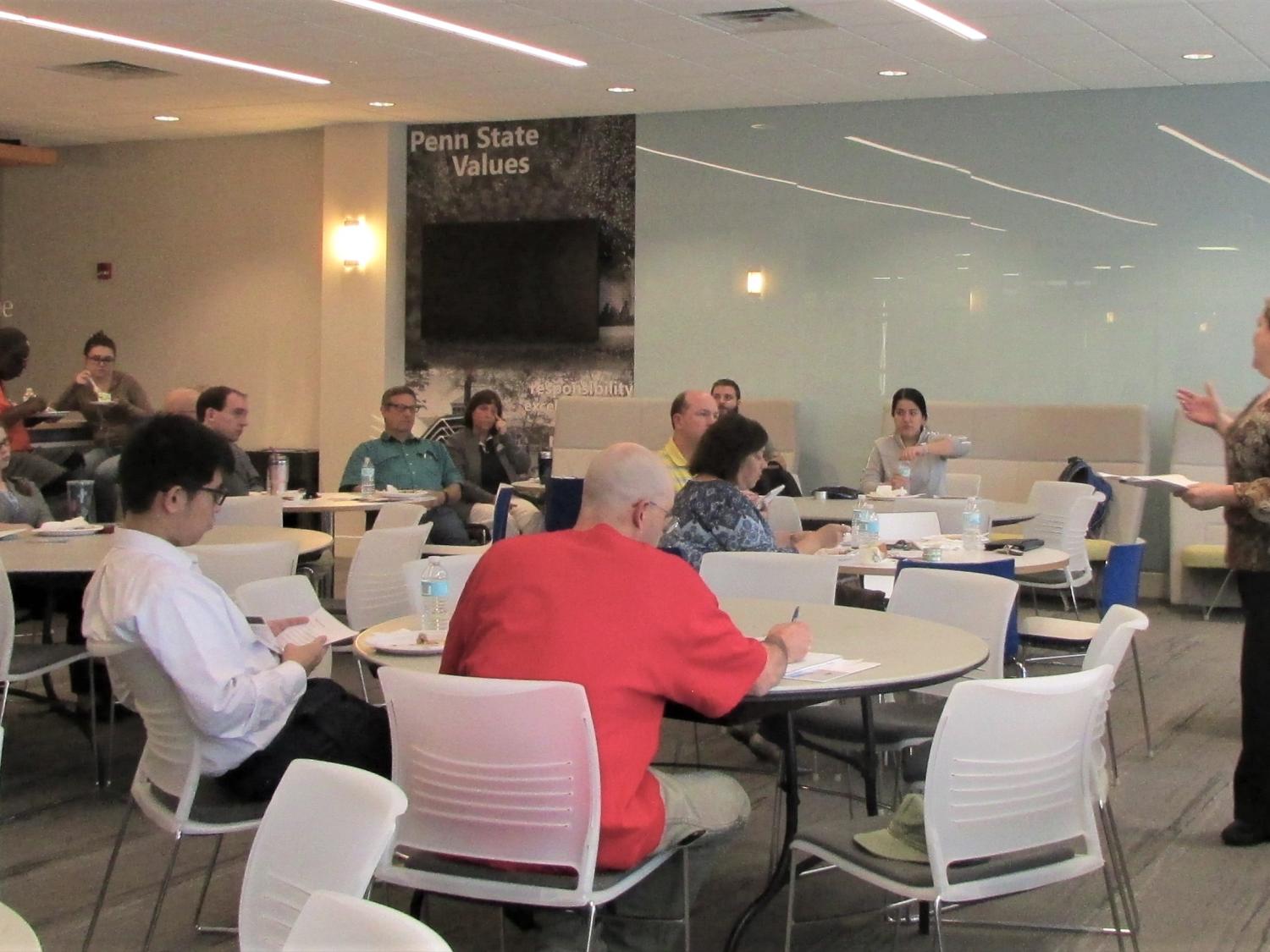 Dr. Stefanelli speaks to the crowd gethered for the event