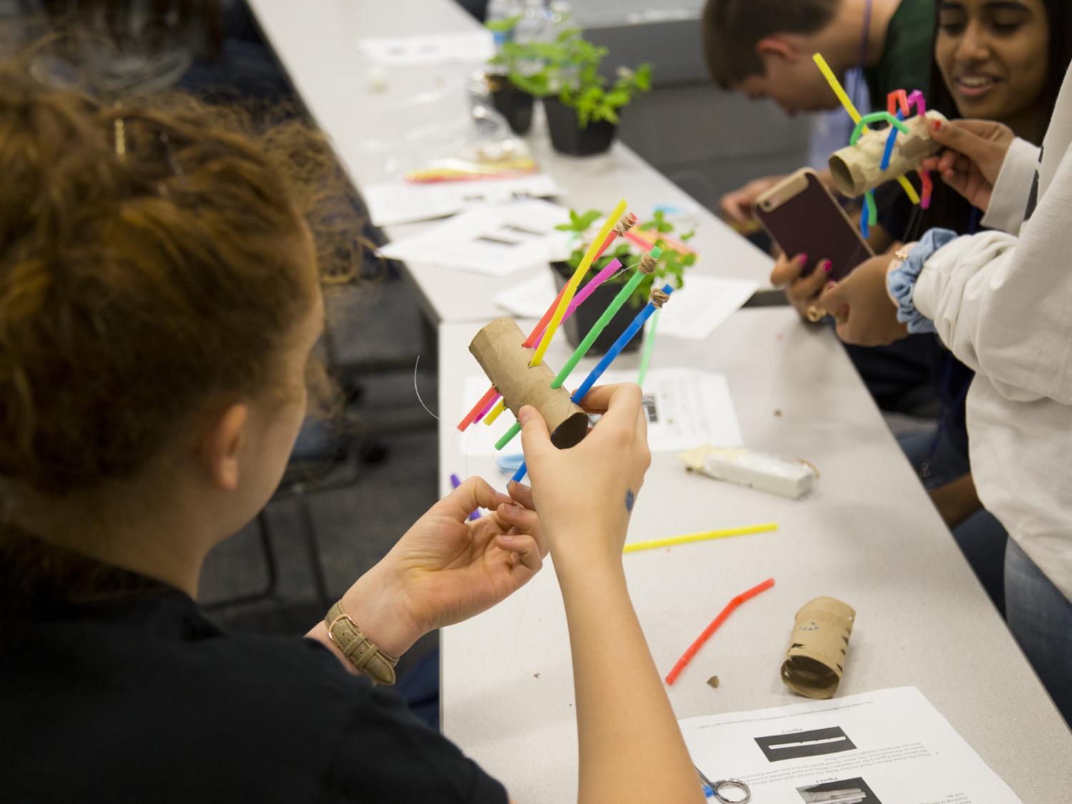 Student doing STEM experiment