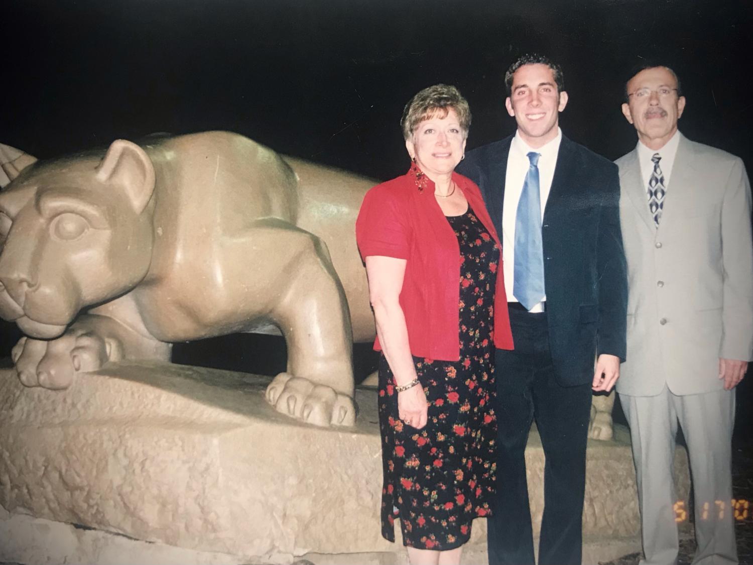The Pipino family at the Nittany Lion Shrine