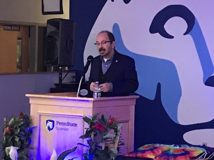 Chancellor Wafa addressing students at the annual Student Recognition Awards