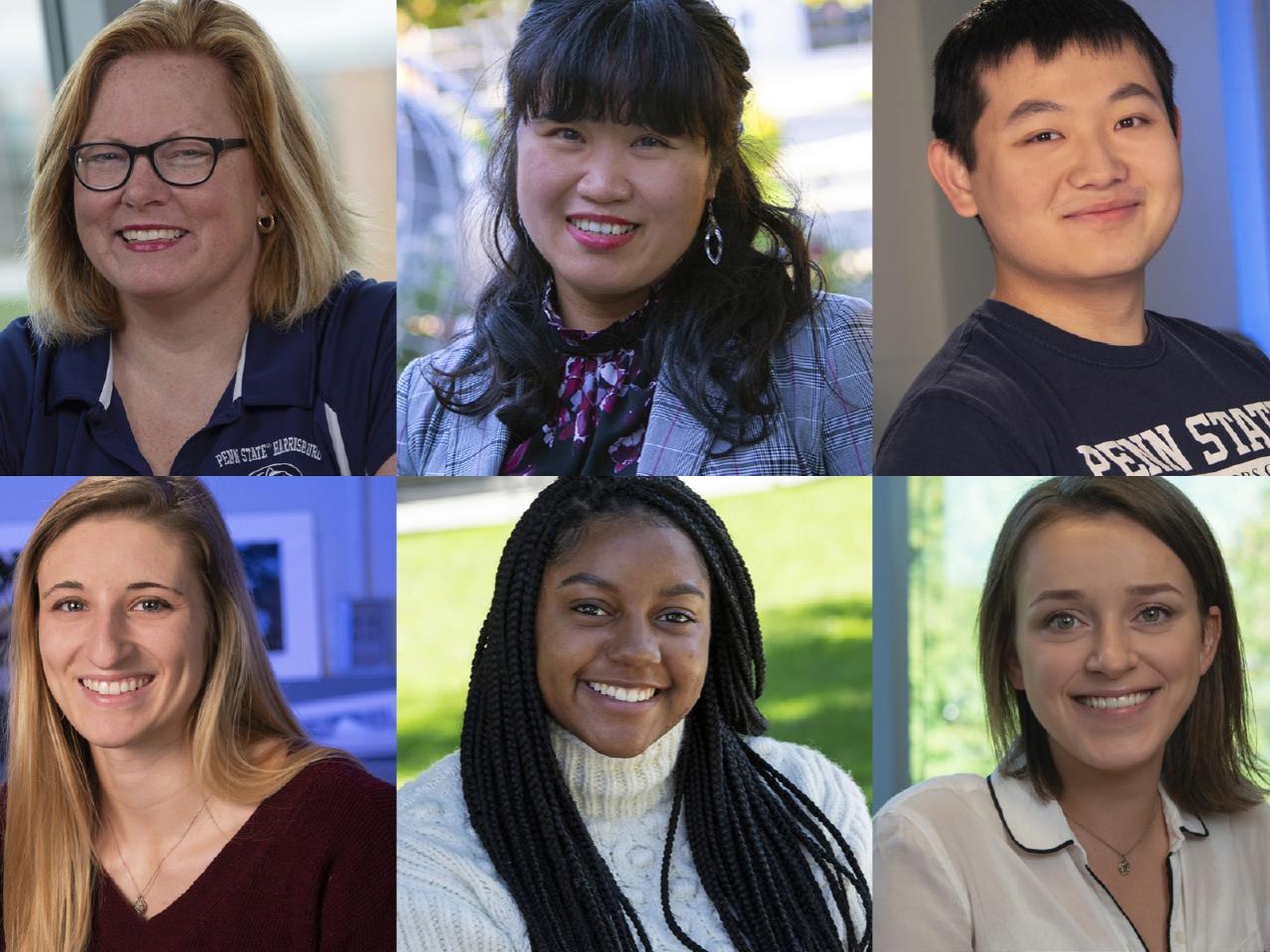 six photos of student marshals