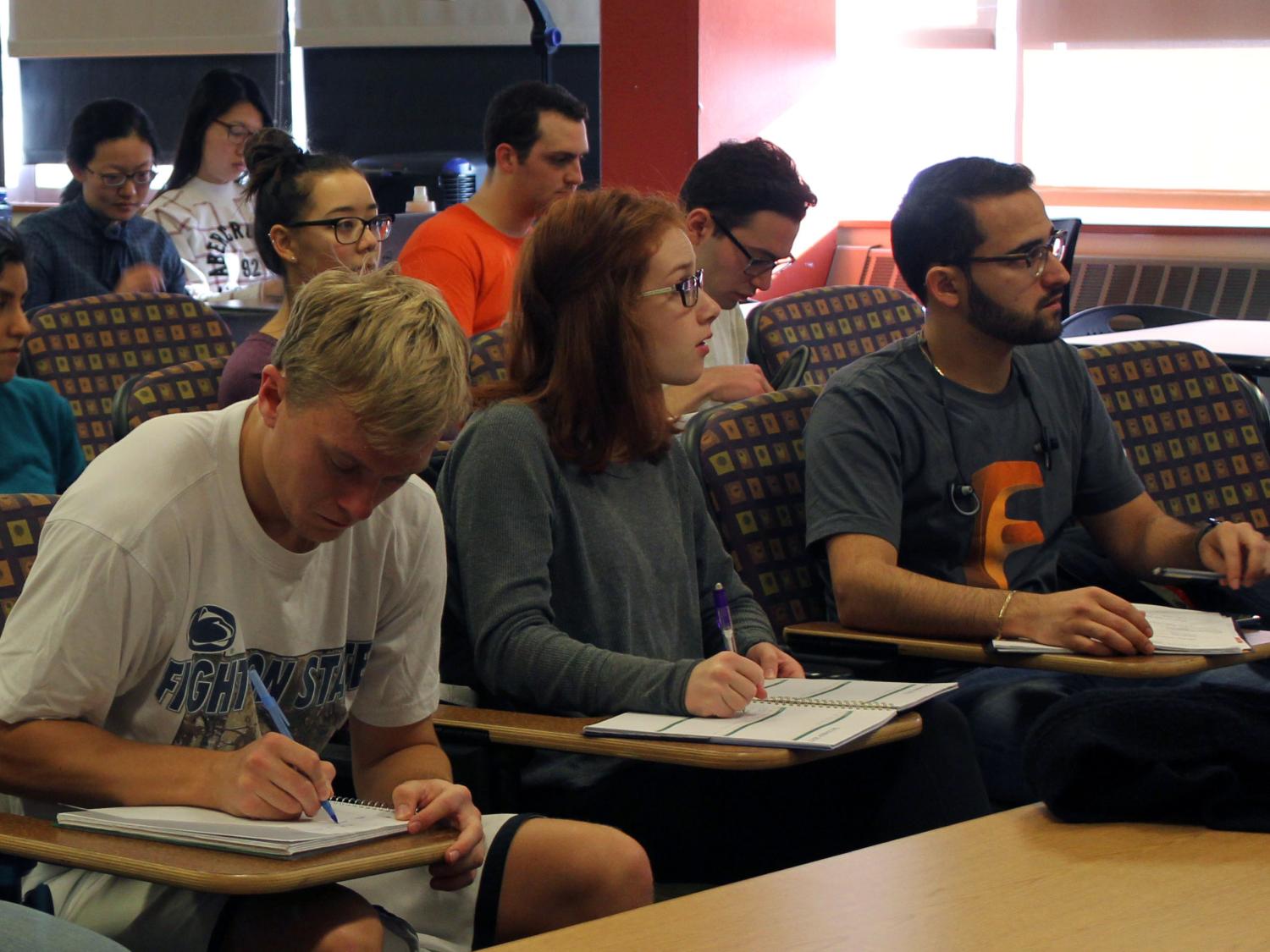 IE students attending Funari's lecture