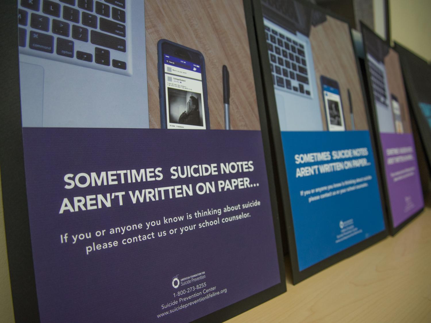 Suicide awareness posters at Penn College