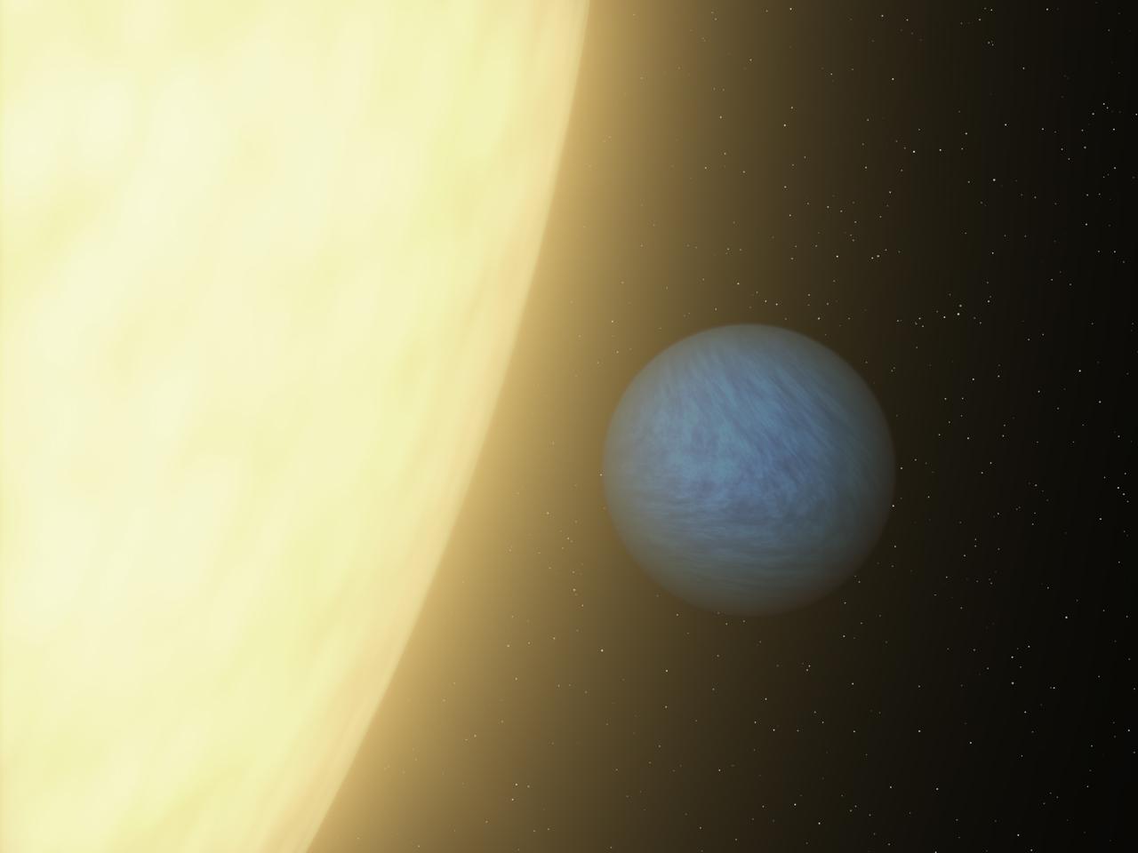 illustration of super earth and its star