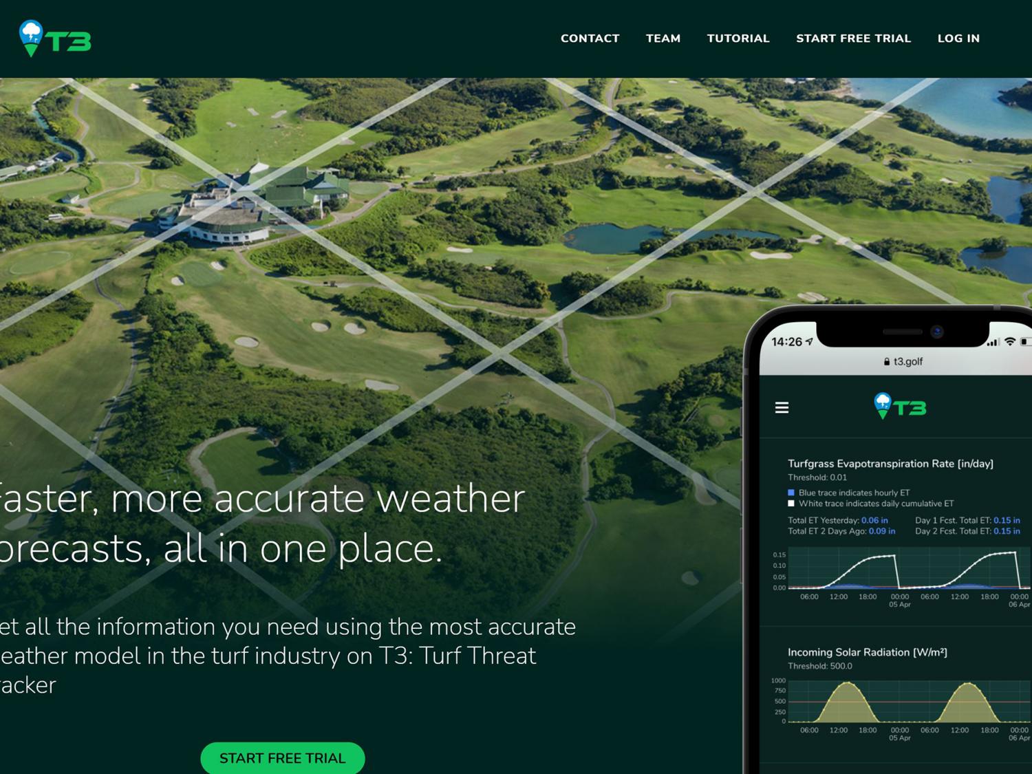 T3: Turf Threat Tracker is an app-based weather modeling tool designed for turf management experts created by four meteorology professionals