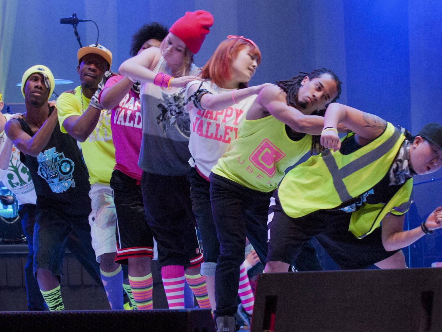 The Penn State Pop Ram Squad dancing 