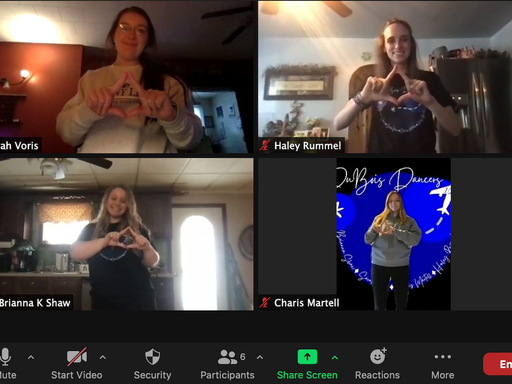 Penn State DuBois THON Dancers for 2021 during the virtual THON event. 