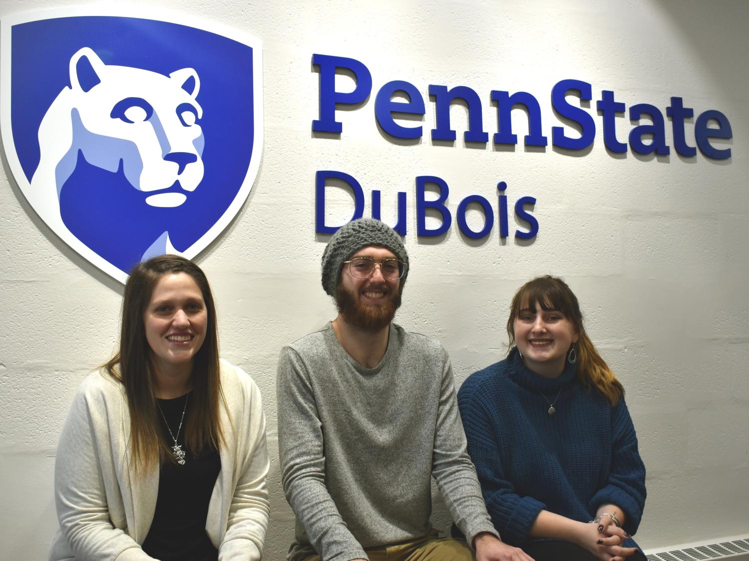 Left to right, Penn State DuBois THON Dancers for 2019, Jamie Turner, Tristen Bressler, and KJ Long.