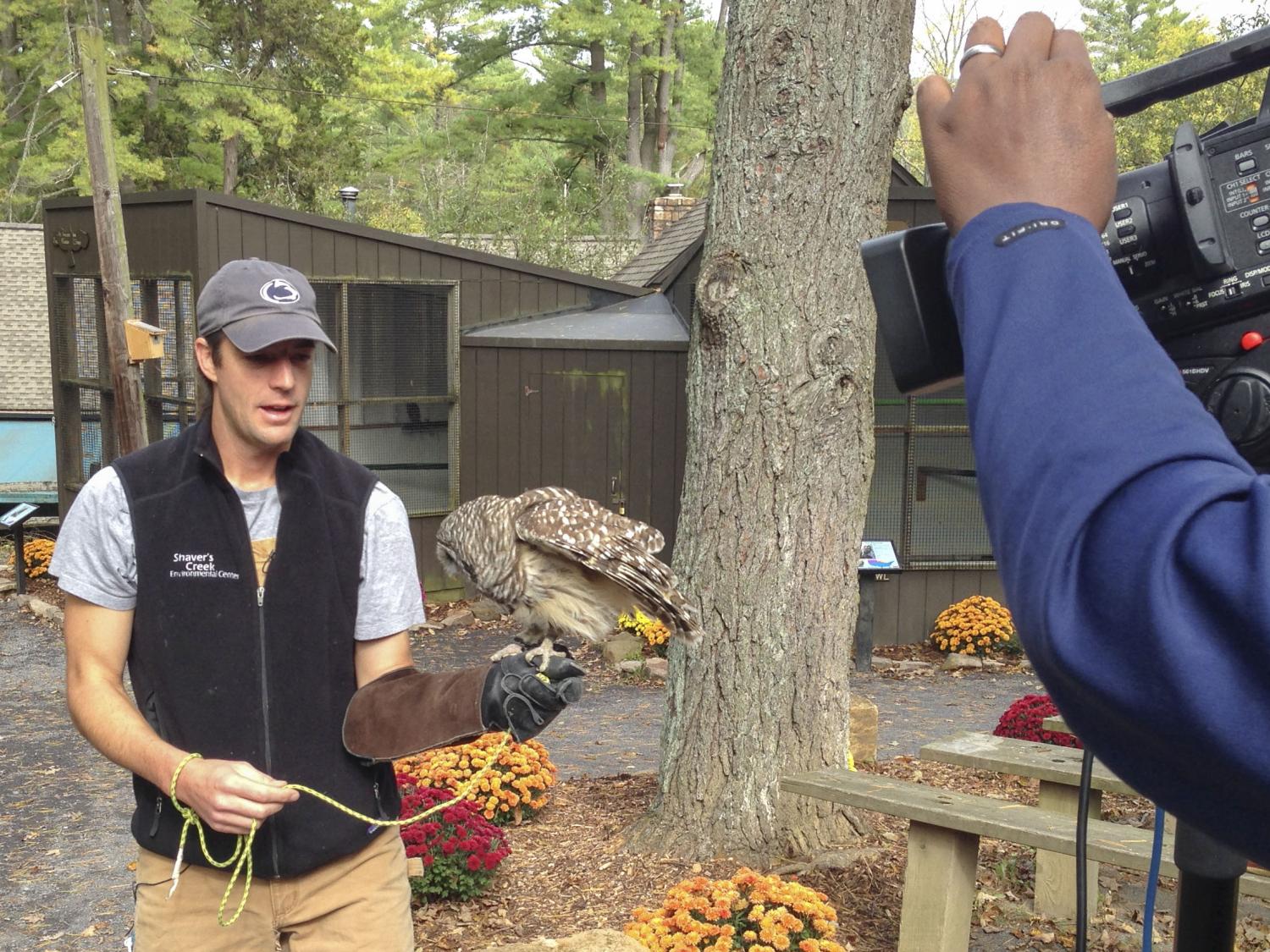 Jason Beale being filmed by Curt Parker 