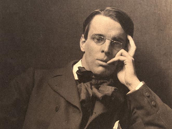Eva Watson-Schütze, "William Butler Yeats," c. 1904, gold-toned platinum print (detail), 2014.7.
