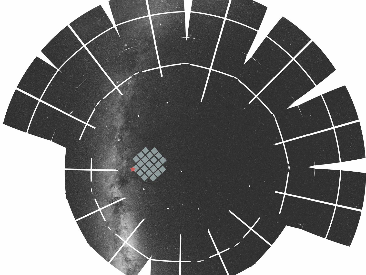 Panorama of NASA's TESS observation showing TOI-1899