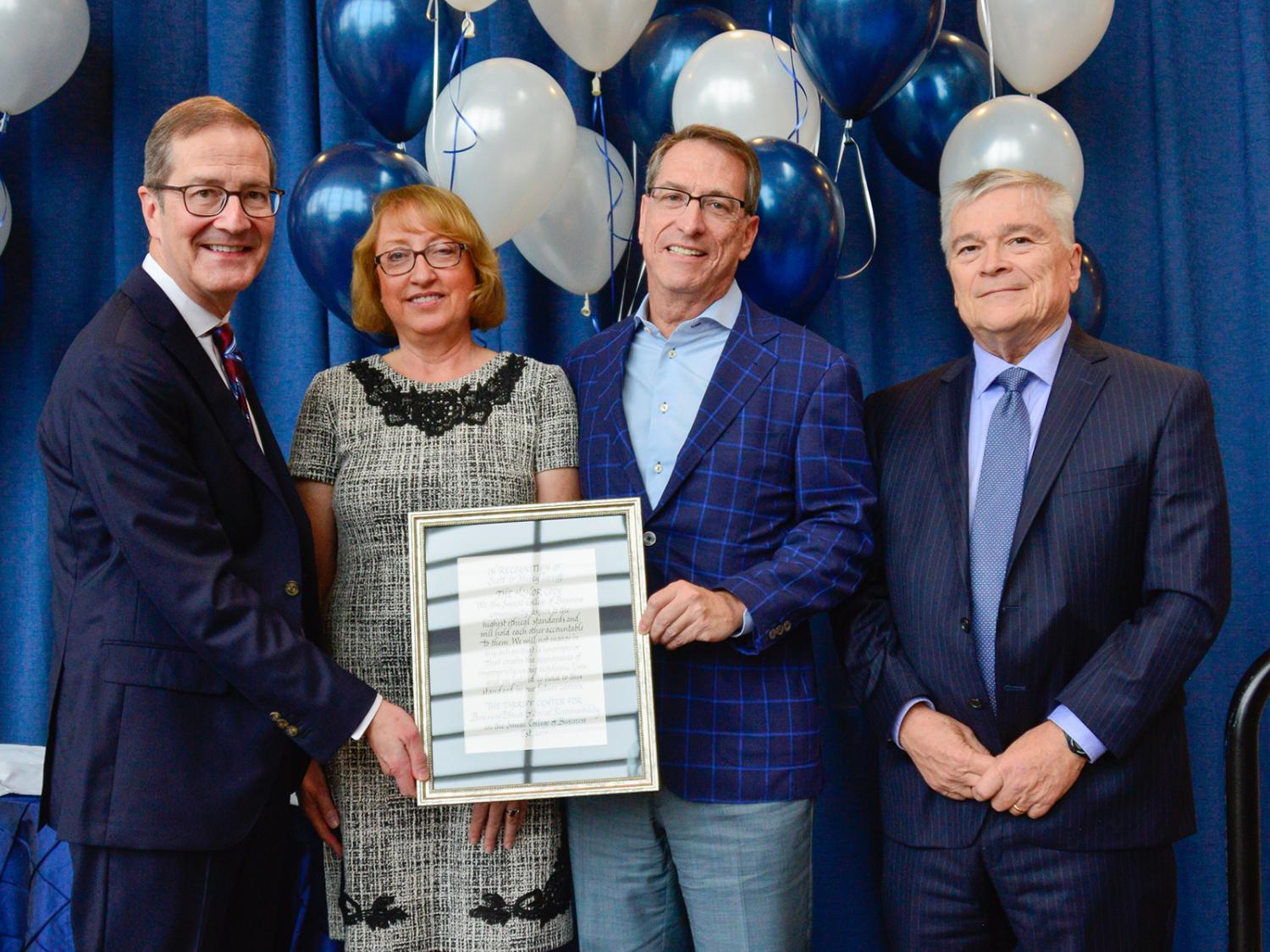 Scott and Marcy Tarriff with President Eric Barron and Dean Charles Whiteman