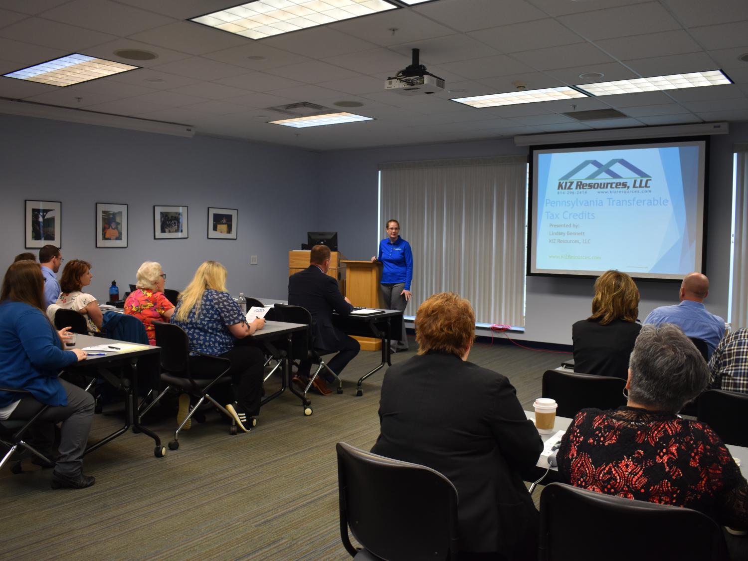 Lindsey Bennett of KIZ Resources, LLC offered a Tax Credit Seminar on June 20, in the DEF Building. 