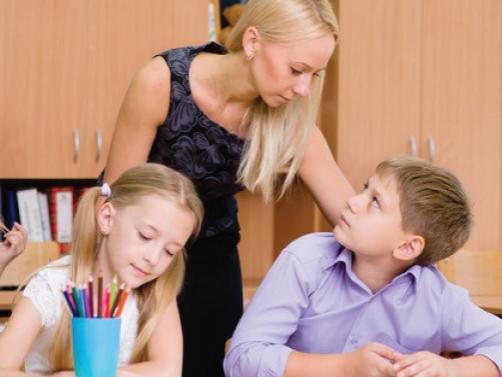 Teacher and students