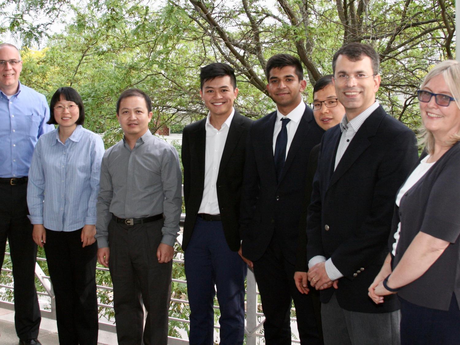 The 12th TechCelerator Class poses for a photo with Don McCandless, Director of the TechCelerator (far left), during its celebration on May 23 at Innovation Park