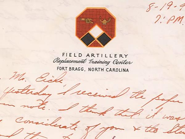 A sample letter from the Robert E. Eiche World War II Letter Collection