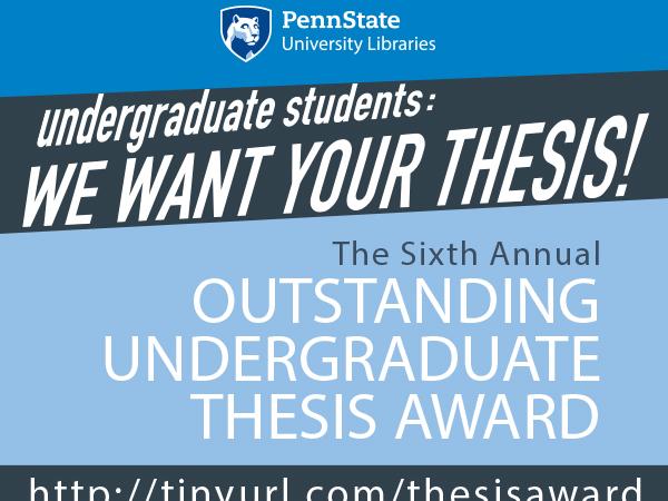 promotional graphic for sixth annual outstanding undergraduate thesis award
