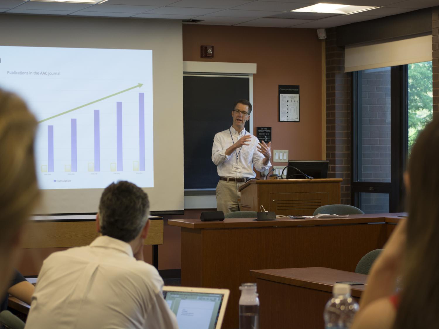 Researcher presents during AAC Think Tank