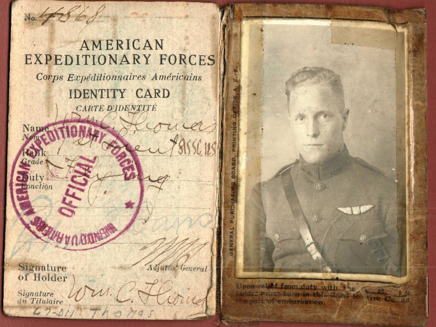 William 'Whitey' Thomas, Penn State football player and WWI soldier