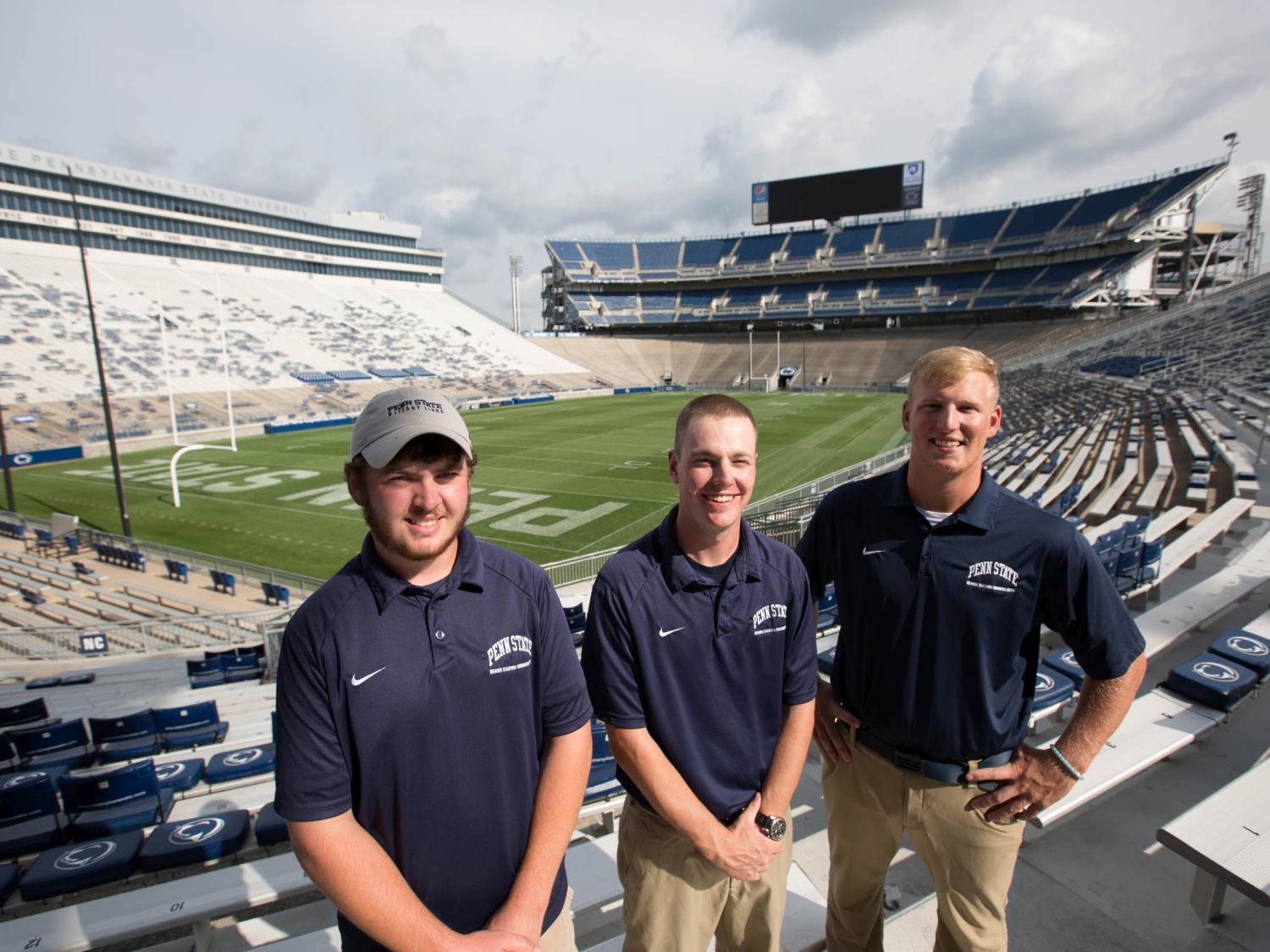 Turfgrass students in stadium