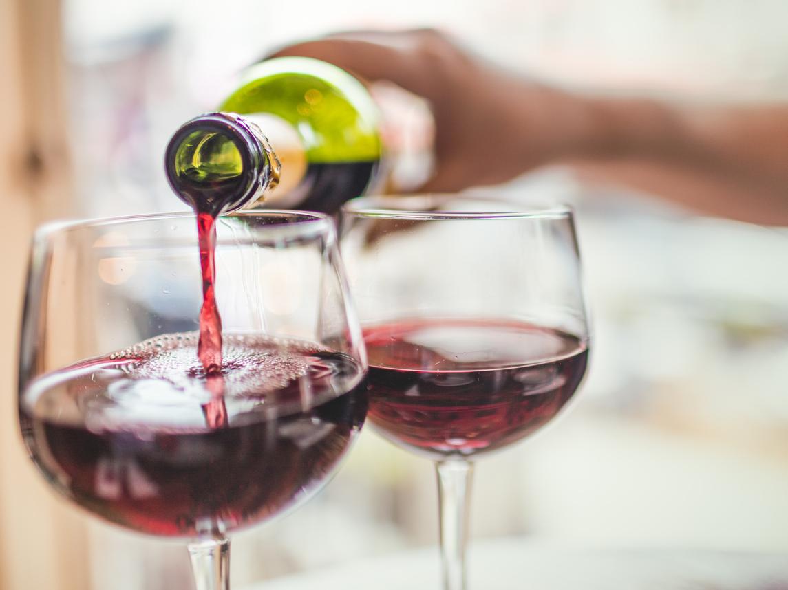 wine glasses and bottle
