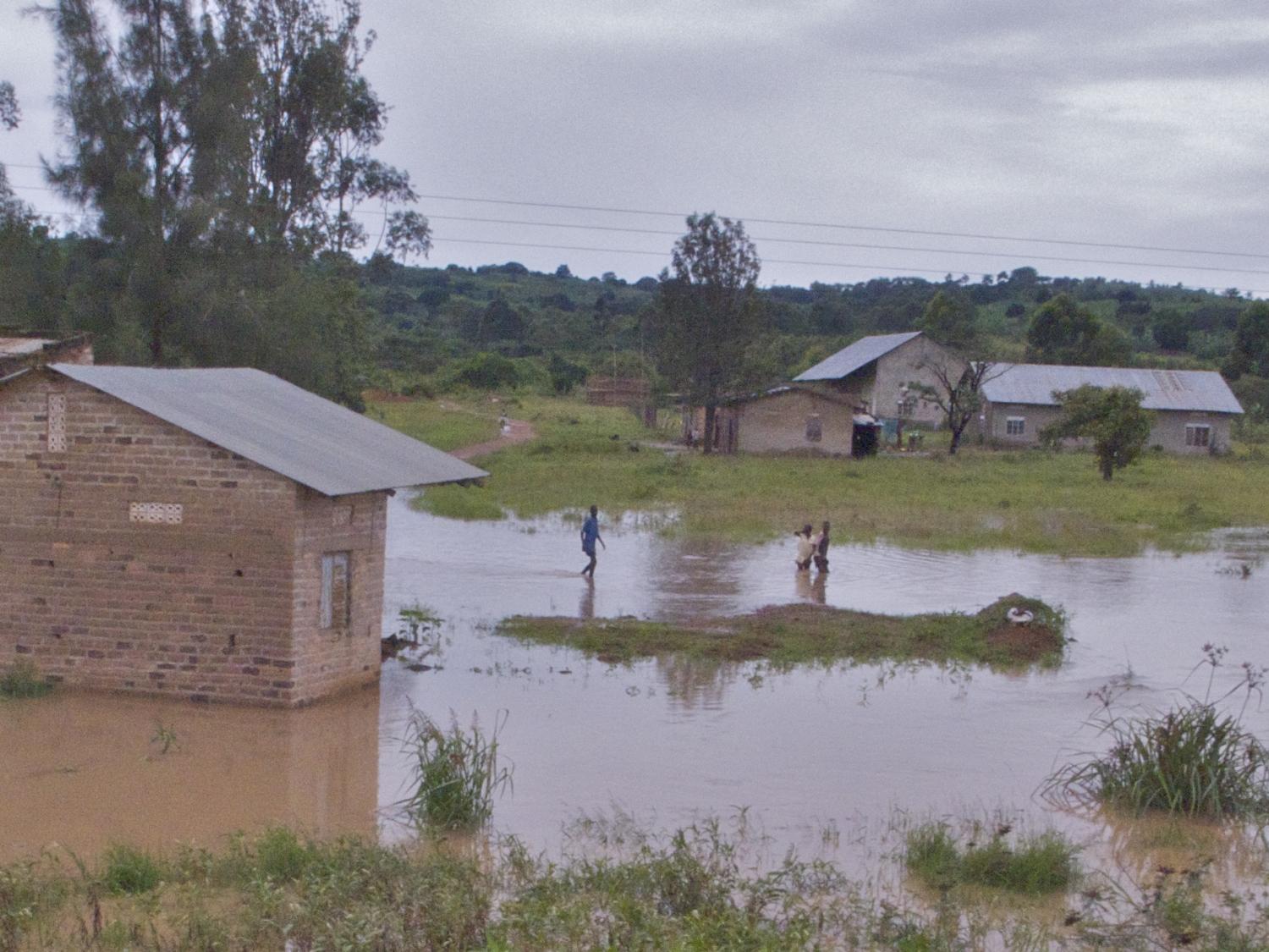 Flooding in a Uganda village