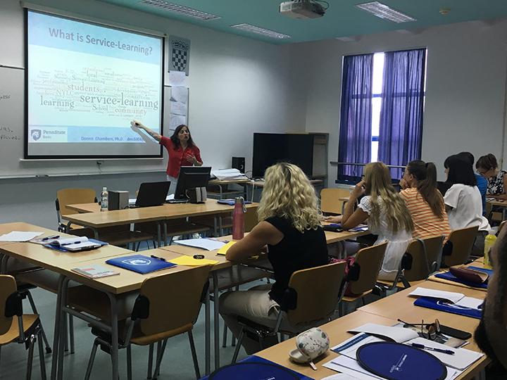 Donna Chambers during her presentation at the University of Split.