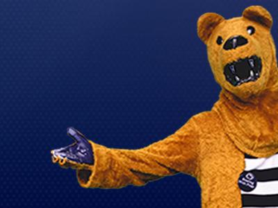 The Nittany Lion mascot welcoming new students. 