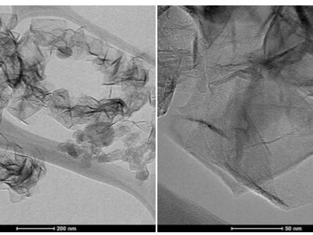 The images show the nanographene morphology as produced in the microwave plasma.  