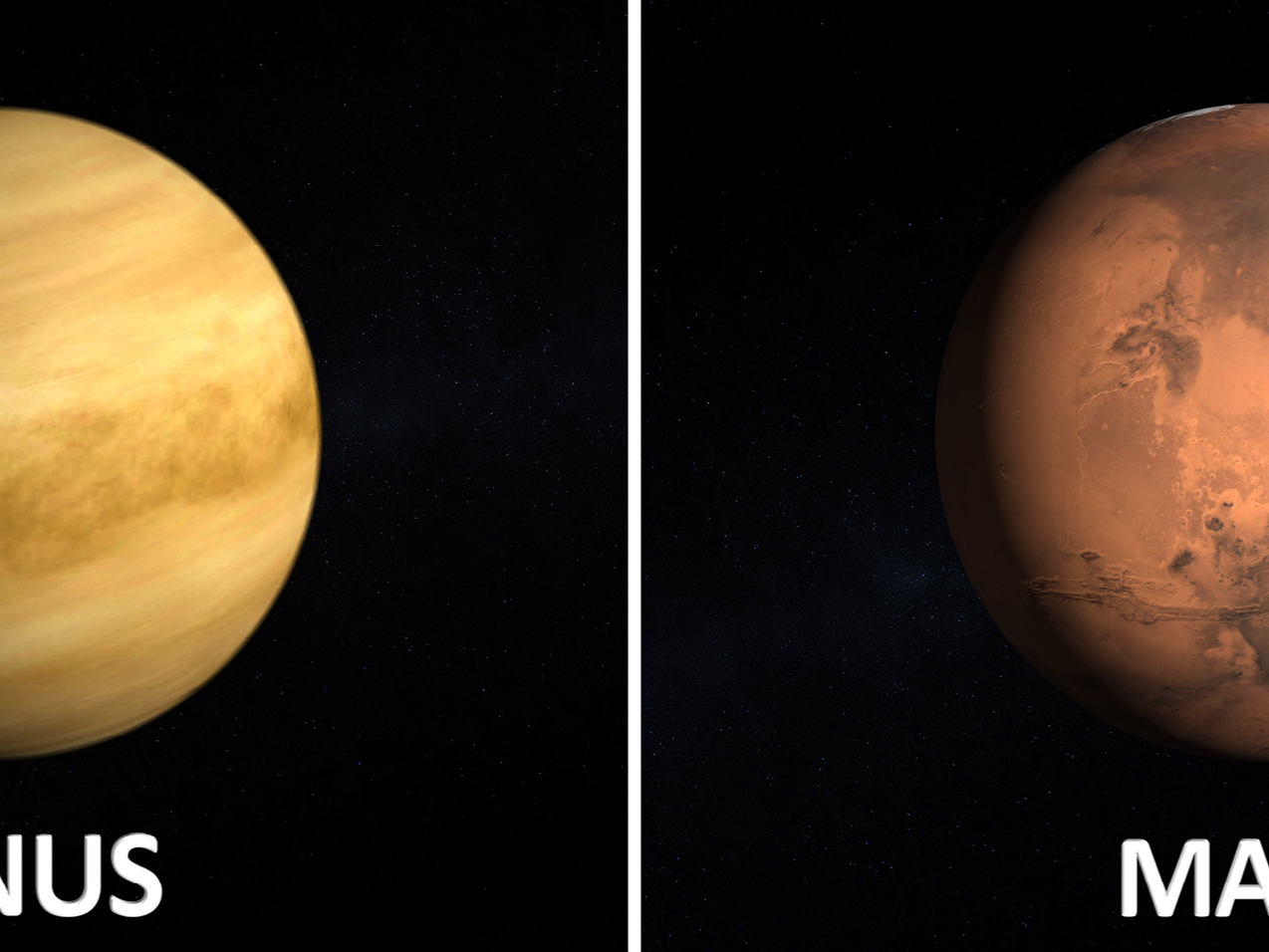 Venus and Mars pictured.