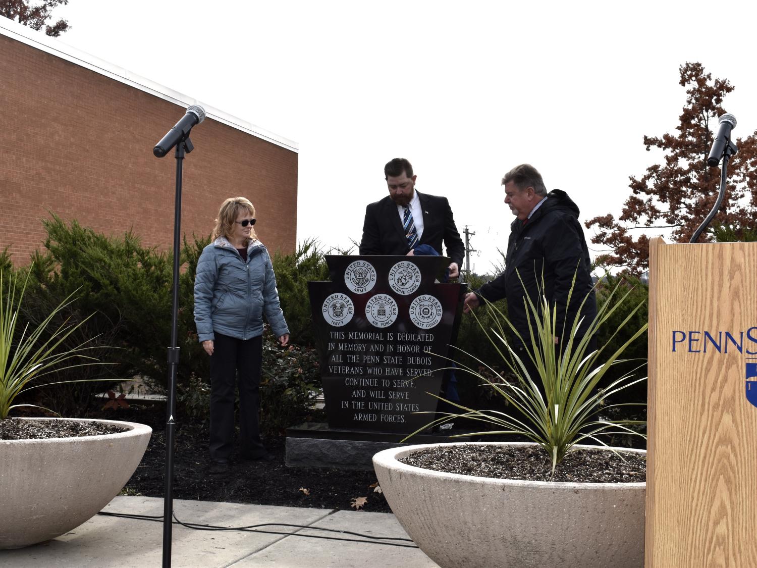 Unveiling the veterans monument. 