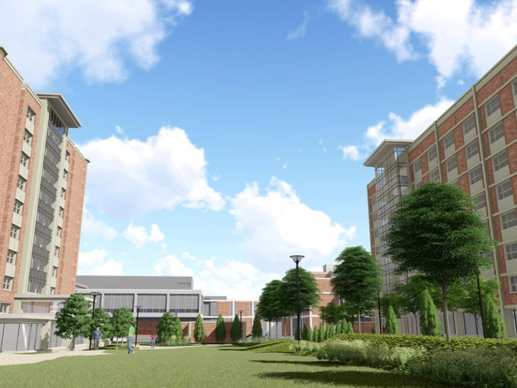 Sproul and Geary halls rendering