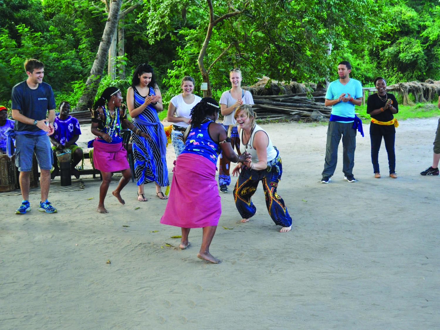 Penn State students and Zanzibar dancers