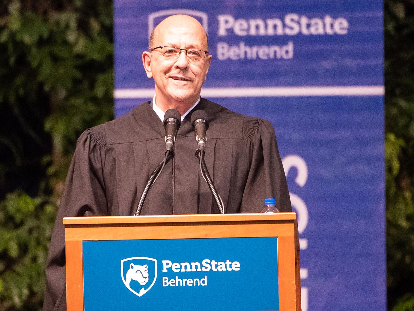 Vincent J. Intrieri at commencement podium