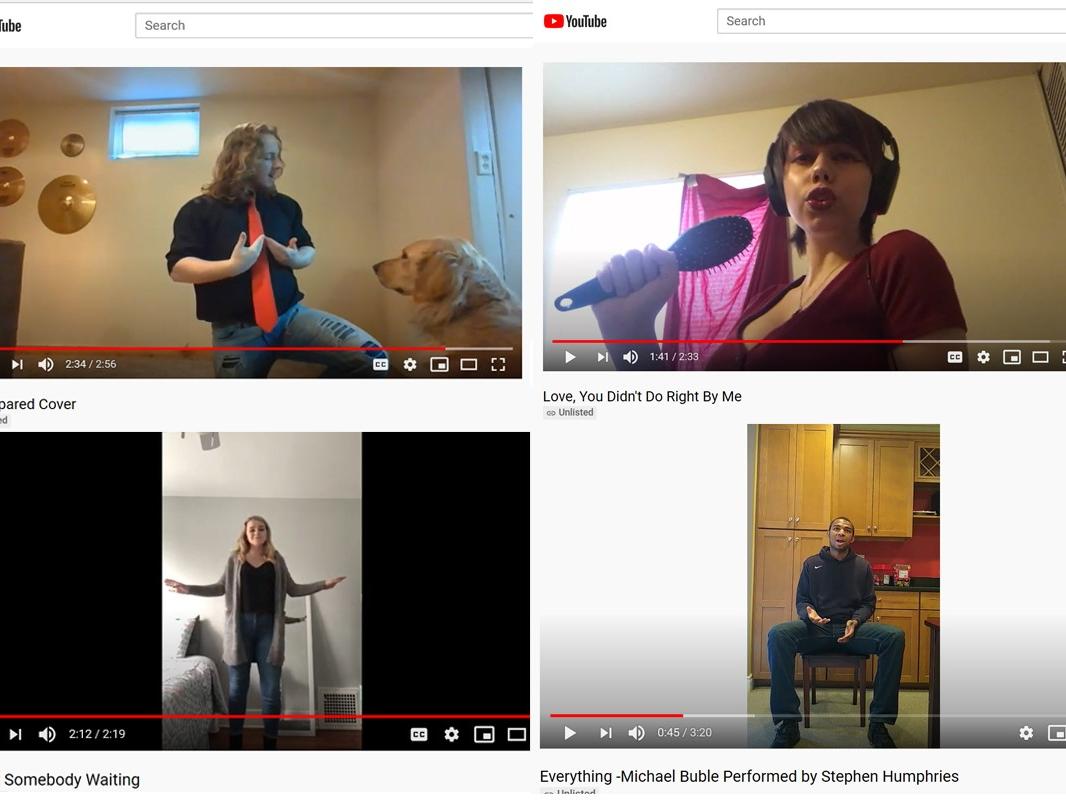 Four Penn State Behrend students perform in clips from You Tube.
